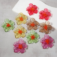 Load image into Gallery viewer, Exaggerated Large Transparent Acrylic Flower Earrings Colorful European Style Stud Earrings Fashion Party Jewelry Gifts for Women