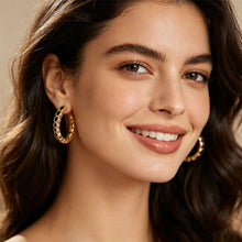 Load image into Gallery viewer, Luxury Gold Color Small Black Round Hoop Earrings Inlaid Zircon Niche Temperament Circular Ear Buckle Fashion Wedding Jewelry for Women