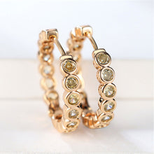 Load image into Gallery viewer, Luxury Gold Color Small Black Round Hoop Earrings Inlaid Zircon Niche Temperament Circular Ear Buckle Fashion Wedding Jewelry for Women