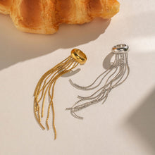 Load image into Gallery viewer, Gold Color Long Chain Tassel Ear Cuff Nickel-free Stainless Steel Non Piercing Clip On Ear Wrap Jewelry for Women