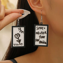 Load image into Gallery viewer, Creative Acrylic Message Board Pendant Earrings With Dry Erase Marker Pen DIY Doodle Whiteboard Jewelry for Women Girls