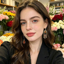 Load image into Gallery viewer, Retro Irregular Geometry Butterfly Flower Asymmetrical Zircon Crystal Dangle Earrings Korean Resin Fashion Jewelry for Women