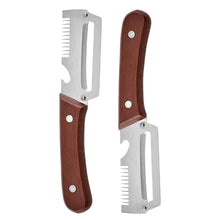 Load image into Gallery viewer, 2-in-1 Wooden Handle Stainless Steel Vegetable Peeler Multifunctional Fruit Slicer with Bottle Opener Kitchen Tool