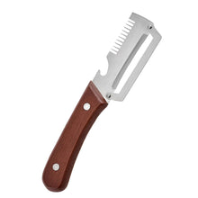 Load image into Gallery viewer, 2-in-1 Wooden Handle Stainless Steel Vegetable Peeler Multifunctional Fruit Slicer with Bottle Opener Kitchen Tool