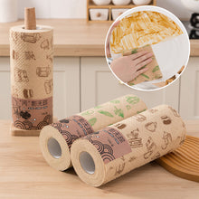 Load image into Gallery viewer, 50Pcs/Roll Vintage Disposable Kitchen Towels Thick Absorbent Dry Wet Dual Use Hand Towel Degreasing Retro Pattern Dish Duster Cloth