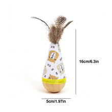 Load image into Gallery viewer, Cartoon Pattern Cat Toy Tumbler Wobble Ball Feather Interactive Toy Bite Resistant Indoor Play Toy For Kitten Gift