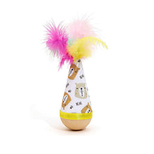 Load image into Gallery viewer, Cartoon Pattern Cat Toy Tumbler Wobble Ball Feather Interactive Toy Bite Resistant Indoor Play Toy For Kitten Gift