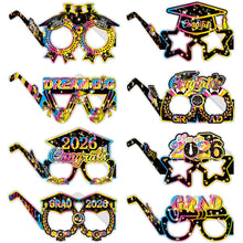 Load image into Gallery viewer, 8Pcs/Set 2026 Black Gold Pink Glitter Paperboard Glasses Graduation Birthday Party Photo Prop Party Decoration Supplies