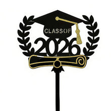 Load image into Gallery viewer, Class Of 2026 Congrats Grad Acrylic Glitter Cake Topper Graduation Party Cake Decoration Graduation Party Supplies