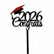 Load image into Gallery viewer, Class Of 2026 Congrats Grad Acrylic Glitter Cake Topper Graduation Party Cake Decoration Graduation Party Supplies