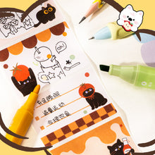 Load image into Gallery viewer, Cartoon Puppy Kitten Pull Out Sticky Notes Full Adhesive Marking Notepad Memo Stickers For Students Stationery Sullpies Gift