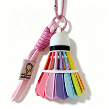 Load image into Gallery viewer, Creative 3D Mini Badminton Keychain Colorful Rainbow Shuttlecock Pendant Keyring Bag Backpack Ornament Pendant Accessories Gift