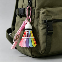 Load image into Gallery viewer, Creative 3D Mini Badminton Keychain Colorful Rainbow Shuttlecock Pendant Keyring Bag Backpack Ornament Pendant Accessories Gift
