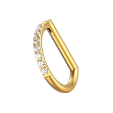 Load image into Gallery viewer, Titanium D Shape Septum Nose Ring Hinged Clicker Hoop With Tragus Cartilage Piercing Body Decoration Jewelry Accessories For Daily Party