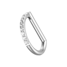 Load image into Gallery viewer, Titanium D Shape Septum Nose Ring Hinged Clicker Hoop With Tragus Cartilage Piercing Body Decoration Jewelry Accessories For Daily Party