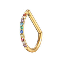 Load image into Gallery viewer, Titanium D Shape Septum Nose Ring Hinged Clicker Hoop With Tragus Cartilage Piercing Body Decoration Jewelry Accessories For Daily Party