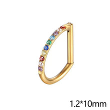 Load image into Gallery viewer, Titanium D Shape Septum Nose Ring Hinged Clicker Hoop With Tragus Cartilage Piercing Body Decoration Jewelry Accessories For Daily Party