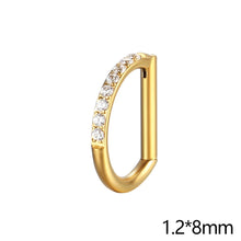 Load image into Gallery viewer, Titanium D Shape Septum Nose Ring Hinged Clicker Hoop With Tragus Cartilage Piercing Body Decoration Jewelry Accessories For Daily Party