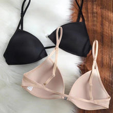 Load image into Gallery viewer, Sexy Thin Seamless Invisible Triangle Cup Bra Women Front Buckle Beauty Back Cross Straps Lingerie Underwear Tops