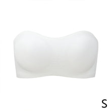 Load image into Gallery viewer, Women's Strapless Silk Bra Seamless Wire Free Push Up Invisible Anti Slip Crossed Tape Beauty Back Underwear