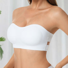Load image into Gallery viewer, Women's Strapless Silk Bra Seamless Wire Free Push Up Invisible Anti Slip Crossed Tape Beauty Back Underwear