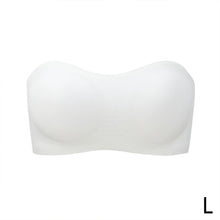 Load image into Gallery viewer, Women's Strapless Silk Bra Seamless Wire Free Push Up Invisible Anti Slip Crossed Tape Beauty Back Underwear