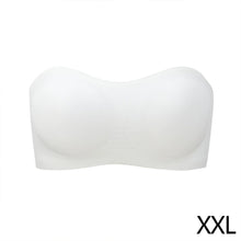 Load image into Gallery viewer, Women's Strapless Silk Bra Seamless Wire Free Push Up Invisible Anti Slip Crossed Tape Beauty Back Underwear
