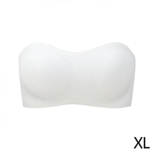 Load image into Gallery viewer, Women's Strapless Silk Bra Seamless Wire Free Push Up Invisible Anti Slip Crossed Tape Beauty Back Underwear