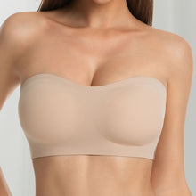 Load image into Gallery viewer, Women's Strapless Silk Bra Seamless Wire Free Push Up Invisible Anti Slip Crossed Tape Beauty Back Underwear
