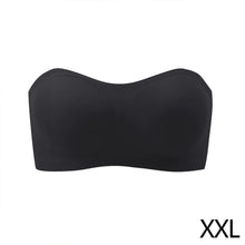 Load image into Gallery viewer, Women's Strapless Silk Bra Seamless Wire Free Push Up Invisible Anti Slip Crossed Tape Beauty Back Underwear