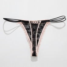 Load image into Gallery viewer, Sexy Bow Lace Thong Panties For Women Low Waist Hollow Out Breathable Solid Daily Lingerie Underwear Underpants