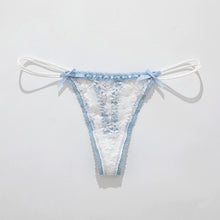 Load image into Gallery viewer, Sexy Bow Lace Thong Panties For Women Low Waist Hollow Out Breathable Solid Daily Lingerie Underwear Underpants