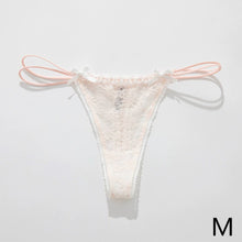 Load image into Gallery viewer, Sexy Bow Lace Thong Panties For Women Low Waist Hollow Out Breathable Solid Daily Lingerie Underwear Underpants