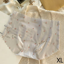 Load image into Gallery viewer, Women Ice Silk Seamless Panties Strawberry Print Mid Waist Underpant Breathable Cotton Crotch Soft Triangle Briefs Summer Underwear
