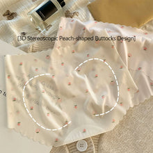 Load image into Gallery viewer, Women Ice Silk Seamless Panties Strawberry Print Mid Waist Underpant Breathable Cotton Crotch Soft Triangle Briefs Summer Underwear
