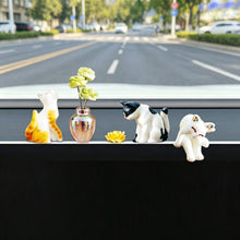 Load image into Gallery viewer, Car Interior Decoration Ornaments Mini Cat Rose Glass Vase Micro Landscape Center Console Decoration for Home Car Decor