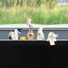 Load image into Gallery viewer, Car Interior Decoration Ornaments Mini Cat Rose Glass Vase Micro Landscape Center Console Decoration for Home Car Decor