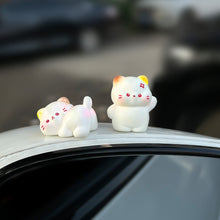 Load image into Gallery viewer, 2Pcs Car Accessories Cute Cartoon Little Rabbit Cat Figurine Friendly Animals Ornament Auto Interior Dashboard for Girls Gifts Drop