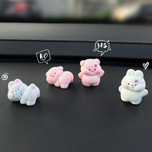 Load image into Gallery viewer, 2Pcs Car Accessories Cute Cartoon Little Rabbit Cat Figurine Friendly Animals Ornament Auto Interior Dashboard for Girls Gifts Drop
