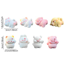 Load image into Gallery viewer, 2Pcs Car Accessories Cute Cartoon Little Rabbit Cat Figurine Friendly Animals Ornament Auto Interior Dashboard for Girls Gifts Drop