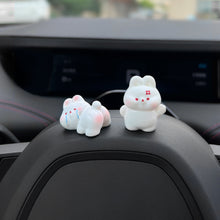Load image into Gallery viewer, 2Pcs Car Accessories Cute Cartoon Little Rabbit Cat Figurine Friendly Animals Ornament Auto Interior Dashboard for Girls Gifts Drop