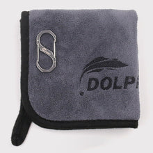 Load image into Gallery viewer, Lure Fishing Towel with Carabiner Clip Absorbent for Hand Drying and Fish Gripping Multi-Purpose Fishing Gear
