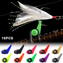 Load image into Gallery viewer, 10PCS Hook Keeper for Fishing Rod with Silicone Ring Plastic Lure Hook Fixer Portable Fishing Accessory