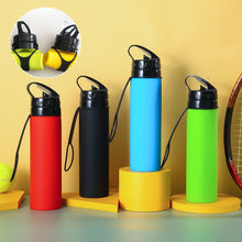 Load image into Gallery viewer, 600ML Portable Collapsible Silicone Bottle with Straw and Handle For Outdoor Hiking Cycling Camping