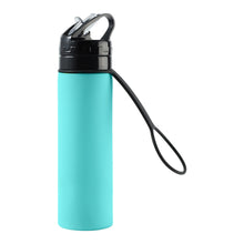 Load image into Gallery viewer, 600ML Portable Collapsible Silicone Bottle with Straw and Handle For Outdoor Hiking Cycling Camping