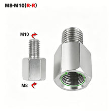 Load image into Gallery viewer, M10 M8 10MM 8MM Silver Mirror Adapter Motorcycle Rearview Mirrors Adapters Conversion Bolt Screws Clockwise Anti-clock Right Left Thread