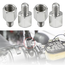 Load image into Gallery viewer, M10 M8 10MM 8MM Silver Mirror Adapter Motorcycle Rearview Mirrors Adapters Conversion Bolt Screws Clockwise Anti-clock Right Left Thread