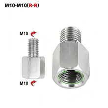 Load image into Gallery viewer, M10 M8 10MM 8MM Silver Mirror Adapter Motorcycle Rearview Mirrors Adapters Conversion Bolt Screws Clockwise Anti-clock Right Left Thread