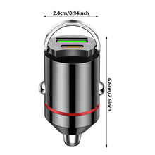 Load image into Gallery viewer, 12-24V Dual Ports Car Charger Pull Ring Automatic PD+USB Fast Charging for iPhone Huawei Xiaomi QC 3.0 Phone Auto Cigarette Lighter Adapter