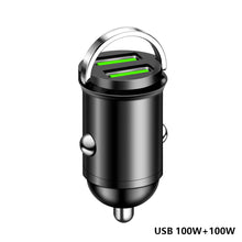 Load image into Gallery viewer, 12-24V Dual Ports Car Charger Pull Ring Automatic PD+USB Fast Charging for iPhone Huawei Xiaomi QC 3.0 Phone Auto Cigarette Lighter Adapter